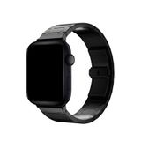 Bikordon Apple Watch Uyumlu Royal Edition Siyah Outer Çelik Unisex Akıllı Saat Kordon
