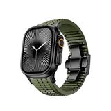 Bikordon Aqualink Apple Watch Ultra Uyumlu Vanguard Black Silikon Akıllı Saat Kordon