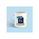 Bikutumutluluk BKM29791169 Grafik Tasarımcı Serisi I Love You Photoshop Kupa
