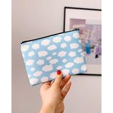 Bikutumutluluk Bulutlar Mavi Makyaj Çantası Clutch