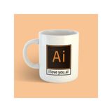 Bikutumutluluk Grafik Tasarımcı Serisi I Love You Illustrator 001 Kupa
