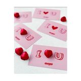 Bikutumutluluk Kalpli Melodi Çikolata ve I Love You Seni Seviyorum Sevgiliye Hediye Not Motto Kartı Kartpostal