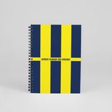 Bikutumutluluk Tasarım Spiralli Defter Taraftara Sarı Lacivert