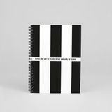 Bikutumutluluk Tasarım Spiralli Defter Taraftara Siyah Beyaz