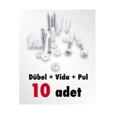 Bilarch Korniş Montaj Seti Dübel + Vida + Pul (10 Adet)