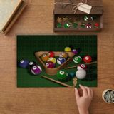 Bilardo Masası - Bilardo Oyunu Tasarımı 240 Parça Ahşap Puzzle Ahşap Kutuda MP09145