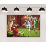 Bilardo Oynayan Köpekler Tablosu, Bilardo Gecesi dkmr248 - Premium Kanvas Tablo (35x50cm)
