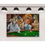 Bilardo Oynayan Köpekler Tablosu, Bilardo Gecesi dkmr249 - Modern Duvar Tablosu (50x70cm)