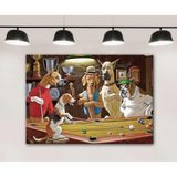 Bilardo Oynayan Köpekler Tablosu, Bilardo Gecesi dkmr267 - Dekoratif Duvar Sanatı (50x70cm)