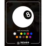 Bilardo Topu Stikcer 17X17 Cm Beyaz