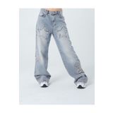 BİLBEC JEANS Y2k Stars Patch Detay Mavi Kar Yıkamalı Pantolon