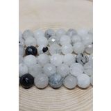Bileklik Boy Beril Taşı Rutil Kuvars Faset Kesim Yarım Dizi 8mm 18cm Uzunluğundadır