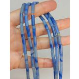 Bileklik Boy Mavi Aventurin Taşı Silindir Kesim 4x12.5mm Yarım Dizi 49398 18cm Uzunluğundadır