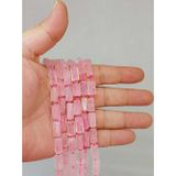 Bileklik Boy Pembe Kuvars Taşı 7x12mm Yarım Dizi 49944 18cm Uzunluğundadır