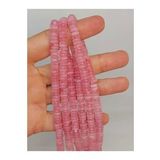 Bileklik Boy Pembe Kuvars Taşı Rondela Kesim 6x1.5mm Yarım Dizi 49404 18cm Uzunluğundadır