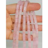 Bileklik Boy Pembe Kuvars Taşı Silindir Kesim 5.5x7.5mm Yarım Dizi 49306 18cm Uzunluğundadır