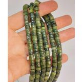 Bileklik Boy Yeşim Taşı Şekilli 3x6mm Yarım Dizi 49338 18cm Uzunluğundadır