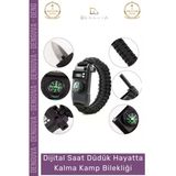 #Bileklik Paracord Dijital Saat Taktik Outdoor Doğa Acil Durum Seti Hayatta Kalma Kamp Bilekliği