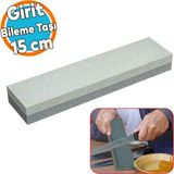 Bileme Taşı 15 cm Bıçak Balta Testere Nacak Satır Keskinleştirme Girit Taş Bileyleme - Gri