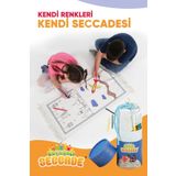 Bilenler Çocuklara Özel Yıkanabilir Boyamalı Seccade Seti Mavi S1037
