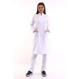 Bilenn Tekstil Doktor Öğretmen Kadın Önlük Uzun Boy Hakim Yaka - 171 Beyaz