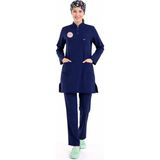 Bilenn Tekstil Soft Likralı Tesettür Forma Takım Iki Çıtçıt - 6459 Kamu Lacivert - 4XL