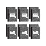 Bileşim Kitap, Quad Çizgili, 4 Alanları/inç, 9,75 x 7.5 Inç, 80 Yaprak, Siyah/beyaz, Box 12 Kitap (63786) - -- - Option-1