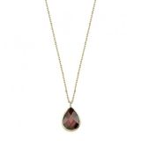 Bilezikhane 14 Ayar Altın Bordo Taşlı 1.10 Gram Kolye