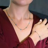Bilezikhane 14TKM0114 14 Ayar Altın Doç Zincirli Gözlü Kolye ve Bileklik