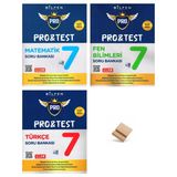 Bilfen 7. Sınıf Maarif Protest Matematik Fen Bilimleri ve Türkçe 3lü Set Soru Bankası + Telefon standı