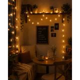 Bilfold 20 LED Yıldız Işık Zinciri Günışığı Beyaz Dekoratif Süs Lambası