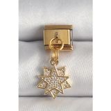 Bilfold 316L Çelik Gold Renk Sallantı Zirkon Taşlı Yıldız Model Nomination Charm