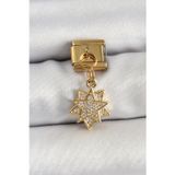 Bilfold 316L Çelik Sallantılı Zirkon Taşlı Yıldız Model Gold Renk Nomination Charm - Lisinya