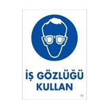 Bilfold Iş Gözlüğü Kullan Uyarı Levhası 25X35 Kod:2 - Tek Ebat - 1 Adet