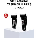 Bilfold Kablosuz Tıraş Makinesi Çift Başlıklı Kuru Tıraş Folyo Başlık Şarj Göstergeli
