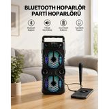 Bilfold LED Işıklı Kablosuz Bluetooth Hoparlör Yüksek Ses Güçlü Bas Performansı Taşınabilir Şarjlı