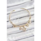 Bilfold Pirinç Zirkon Taşlı Yıldız Model Gold Renk Charm Bileklik