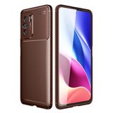 Bilfold Poco F3 Kılıf Auto Focus Karbon Kapak - Kahverengi
