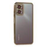 Bilfold Redmi Note 11E Kılıf Lensli Silikon - Gold
