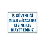 BilfolD SDTA-292232 İş Güvenliği Talimat Uyarı Levhası 25X35 Kod:427