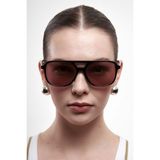 Bilge Karga Cleo Black Dark Red Güneş Gözlüğü - Siyah