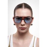 Bilge Karga Cleo New Leopard Blue Güneş Gözlüğü