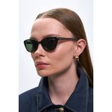 Bilge Karga Desa Kadın Güneş Gözlüğü Retro Stil Kahverengi Yeşil UV400 Koruma Hafif Tr90 Çerçeve