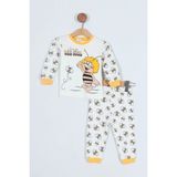 Bilge Trend Arı Maya Baskılı Bebek Çocuk Pijama Takımı - 2 - 3 Yaş - Beyaz - Sarı