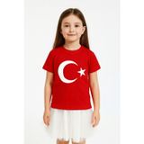 Bilge Trend AY YILDIZLI TÜRK BAYRAKLI PAMUKLU PENYE KIZ ERKEK ÇOCUK BAYRAM, GÖSTERİ TİŞÖRT