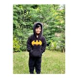 Bilge Trend Erkek Çocuk Kapüşonlu Welsoft Peluş Siyah Pijama Takımı