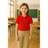 Bilge Trend Kırmızı Okul T-Shirt , Kısa Kollu Polo Yaka Kız Erkek Çocuk 23 Nisan , Okuma Bayramı Tişört