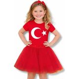 Bilge Trend Kız Çocuk Türk Bayraklı Tişört , Tütü Etek Kombini , 23 Nisan 29 Ekim Etkinlik Gösteri Kıyafeti - Kırmızı - 12 Yaş