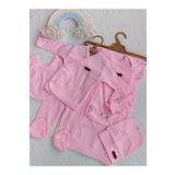 Bilge Trend Kız Erkek Bebek Natural 7 Parça Pembe Hastane Çıkışı Zıbın Seti