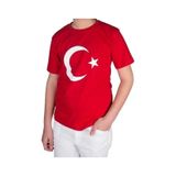 Bilge Trend Türk Bayraklı T-shirt Kız Ve Erkek Çocuk Unisex Bayram Tişörtü Kırmızı
